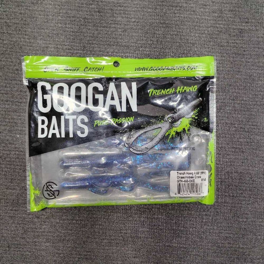 Googan Baits Trench Hawg 4.65 Okeechobee Craw Soft Plastic Fishing Lures 9pk NWT